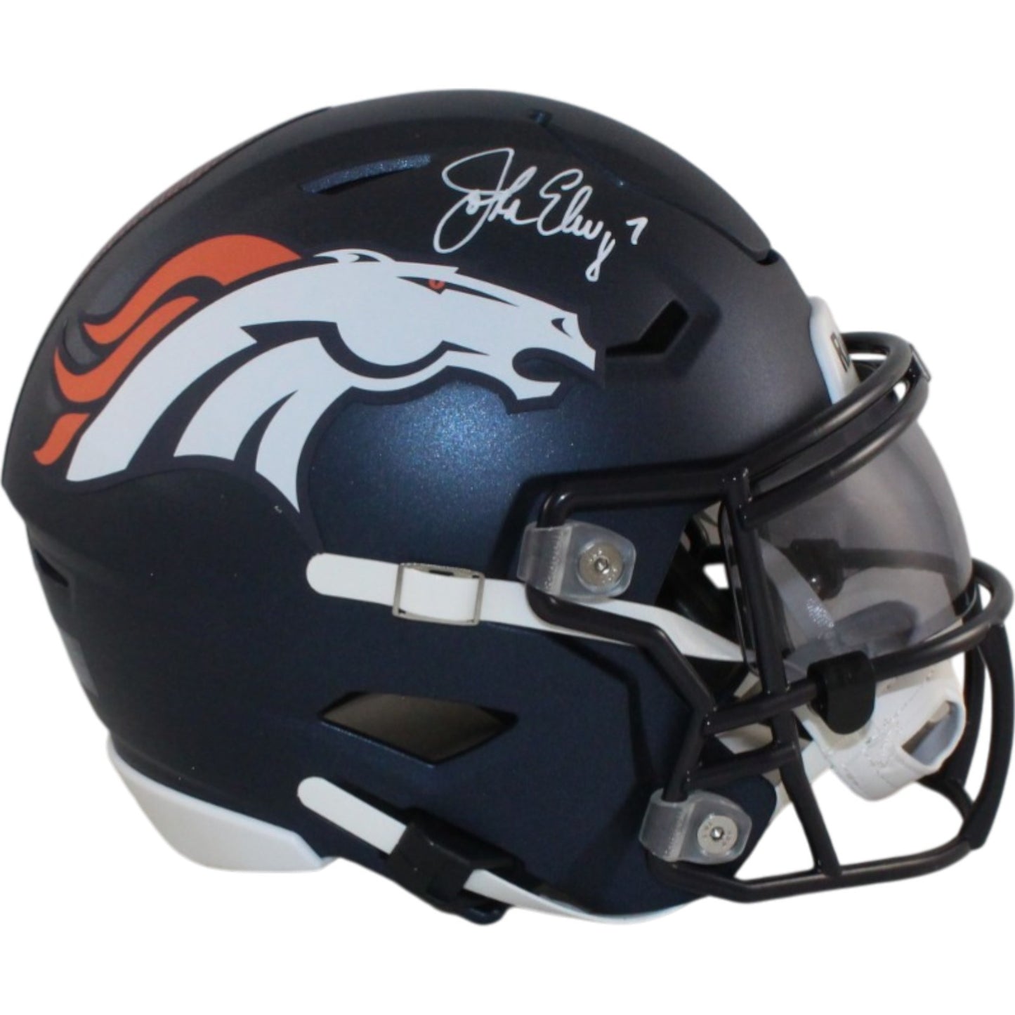 John Elway Signed Denver Broncos Mid-Size Midi Helmet (Beckett Witnessed)