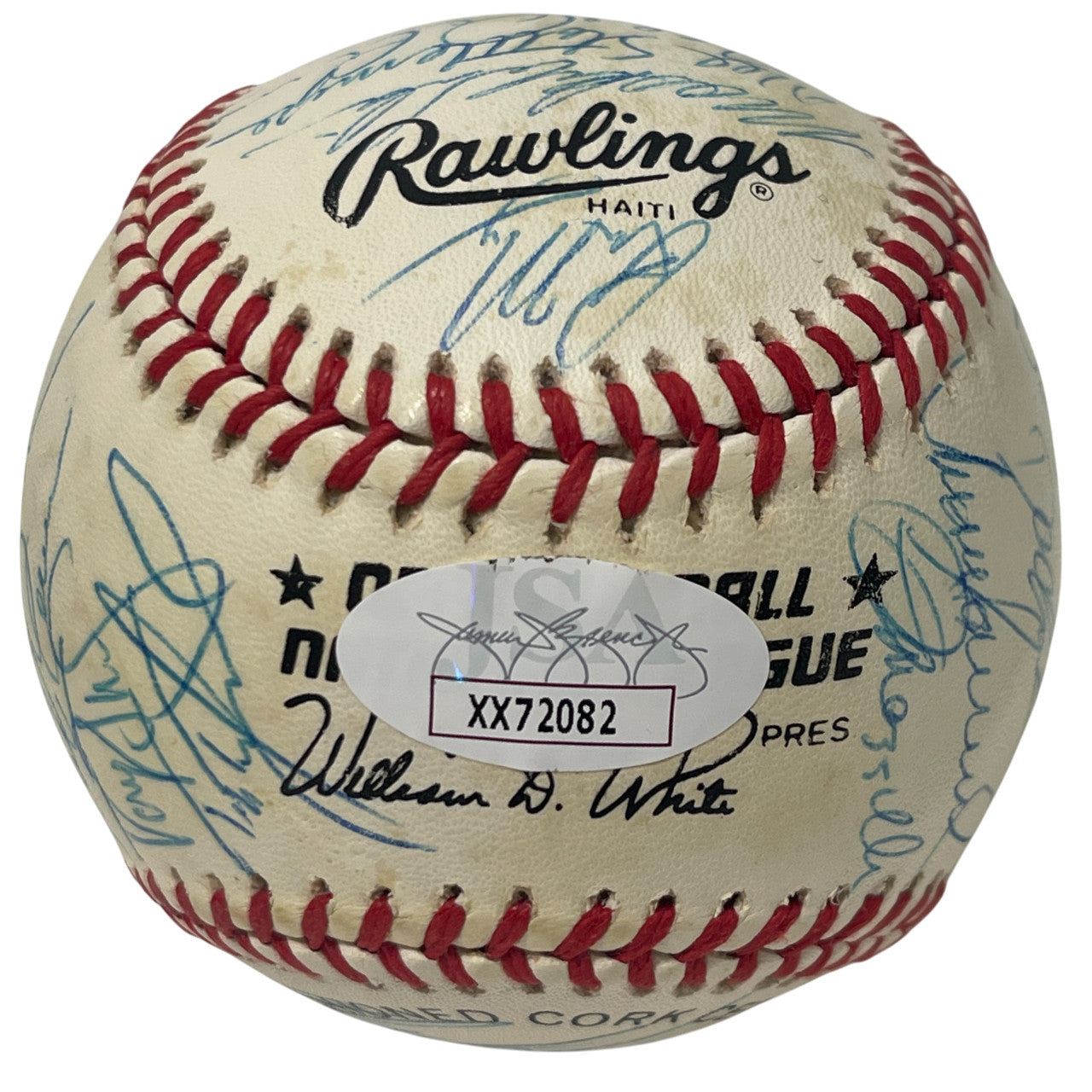1989 New York Mets Team Signed Official National League Baseball JSA LOA