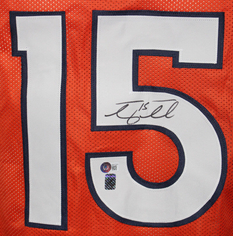 Tim Tebow Autographed Denver Broncos Custom Style Jersey - Orange (Beckett)