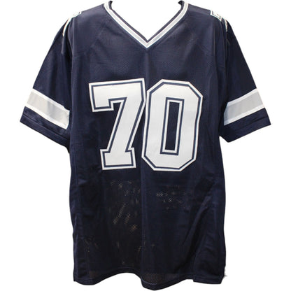 Zack Martin Autographed Custom Blue Football Jersey (Beckett)