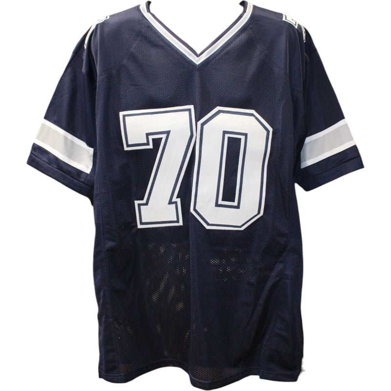 Zack Martin Autographed Custom Blue Football Jersey (Beckett)