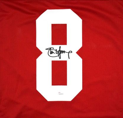 Steve Young Autographed Red Custom Jersey