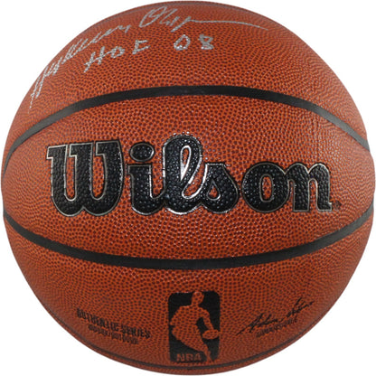Hakeem Olajuwon Autographed Houston Rockets Wilson I/O Basketball HOF 08