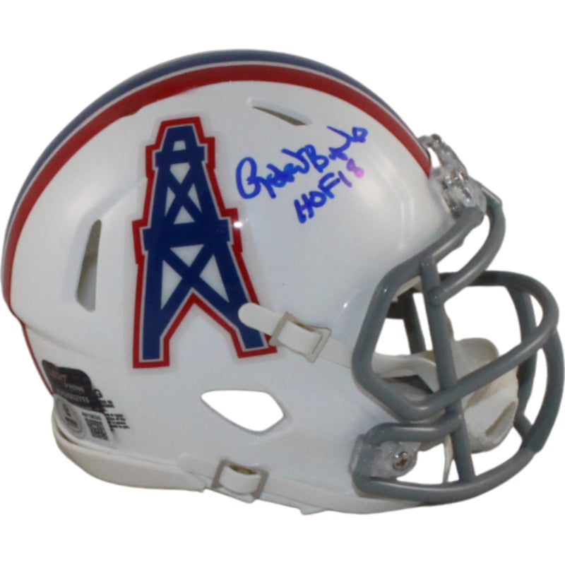 Robert Brazile Autographed Houston Oilers Throwback Mini Helmet HOF