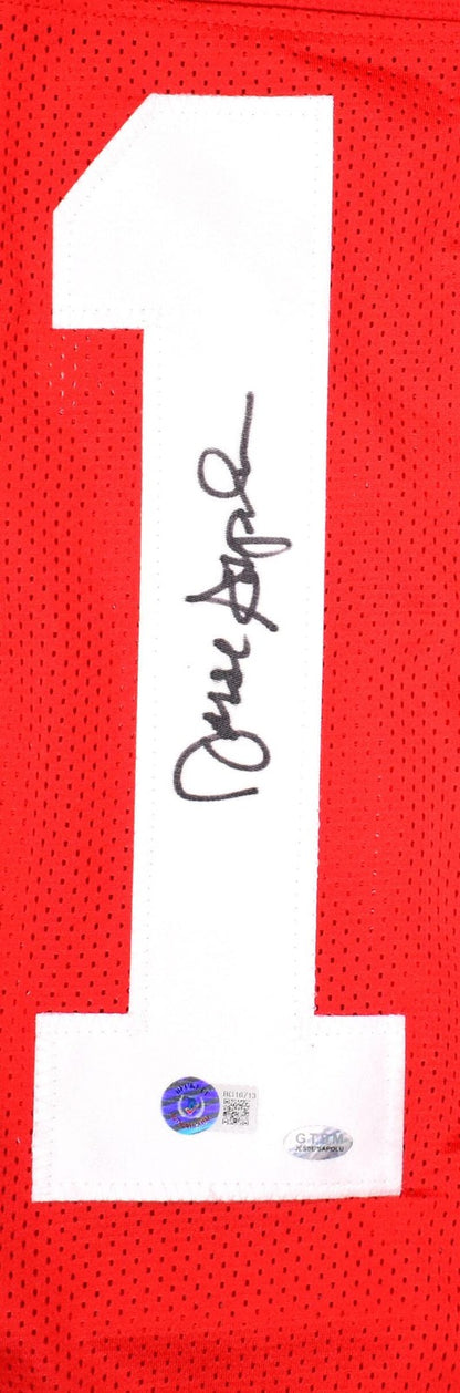 Jesse Sapolu Autographed San Francisco Red Custom Jersey