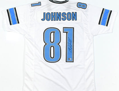 Calvin Johnson Autographed Detroit Lions White Custom Jersey
