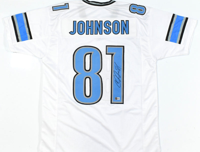 Calvin Johnson Autographed Detroit Lions White Custom Jersey