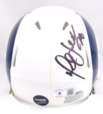 Marshall Faulk Signed St. Louis Rams Flat White Speed Mini Helmet