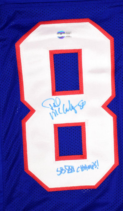 Phil McConkey Signed New York Giants Style Blue Jersey - SB Champs