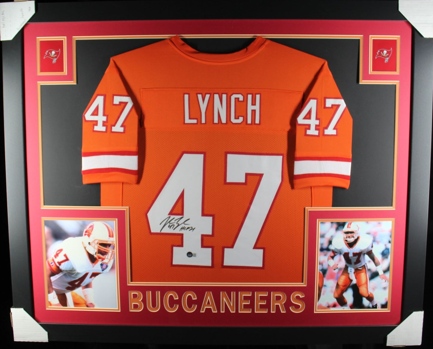 John Lynch Signed Framed Tampa Bay Buccaneers Orange Jersey (BAS)