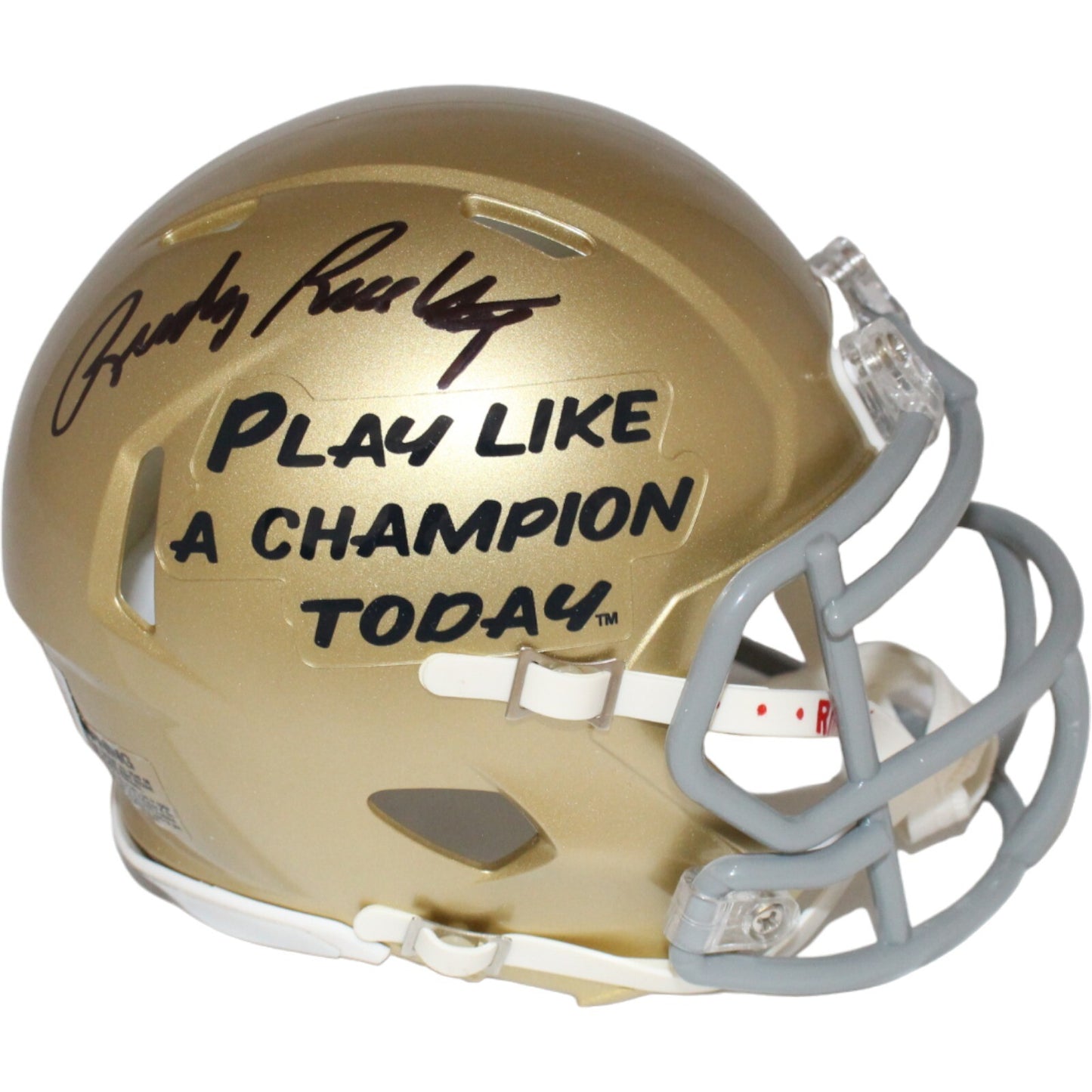 Rudy Ruettiger Autographed Notre Dame Speed Mini Helmet (PLAC Inscription)