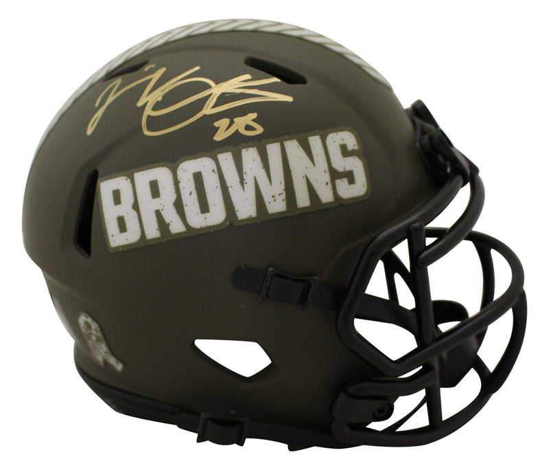 Jeremiah Owusu-Koramoah Cleveland Browns Signed Salute Mini Helmet