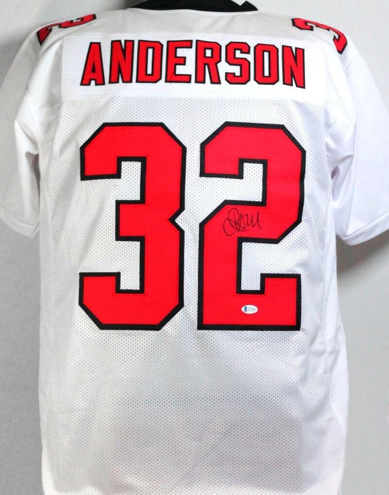 Jamal Anderson Signed White Custom Jersey