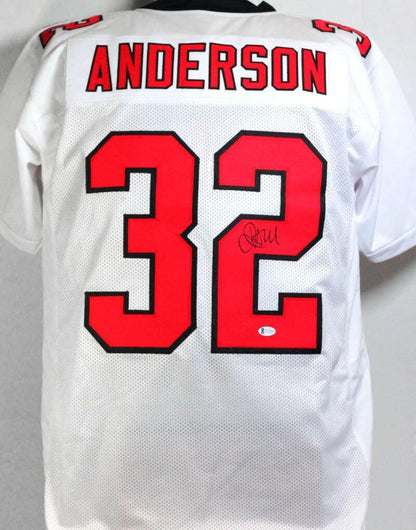 Jamal Anderson Signed White Custom Jersey