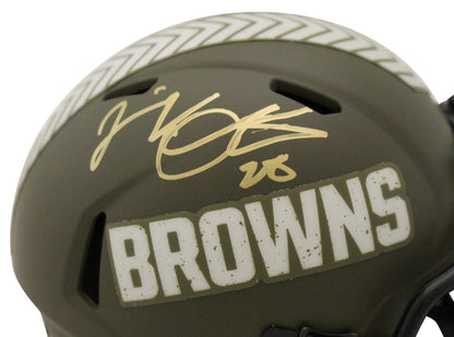 Jeremiah Owusu-Koramoah Cleveland Browns Signed Salute Mini Helmet