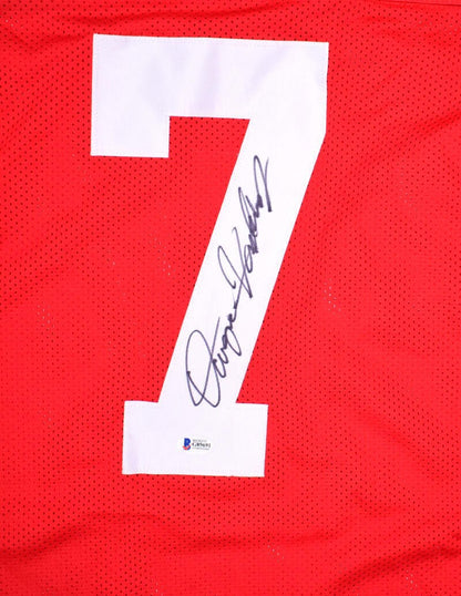 Dwayne Haskins Autographed Red College Style Jersey