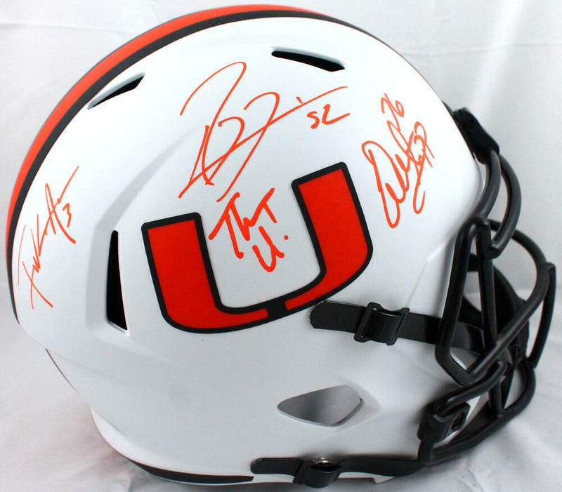 Ray Lewis, Frank Gore & Warren Sapp Signed Miami Hurricanes Lunar Helmet