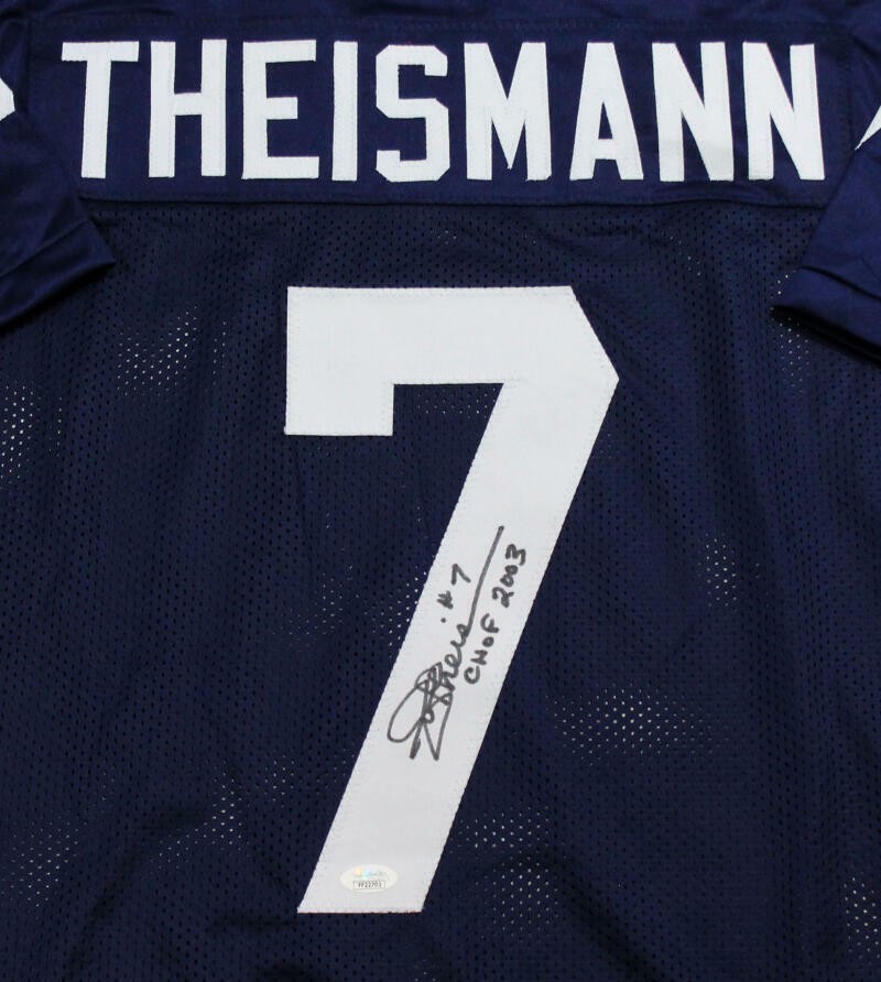 Joe Theismann Autographed Navy Blue College Style Jersey - CHOF Inscription