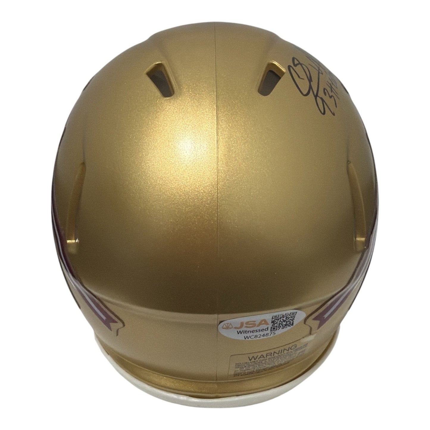 Charlie Ward Signed Florida State Seminoles Gold Mini Helmet '93 Heisman