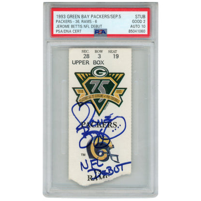 Jerome Bettis Autographed Los Angeles Rams NFL Debut Ticket Stub (Slabbed)