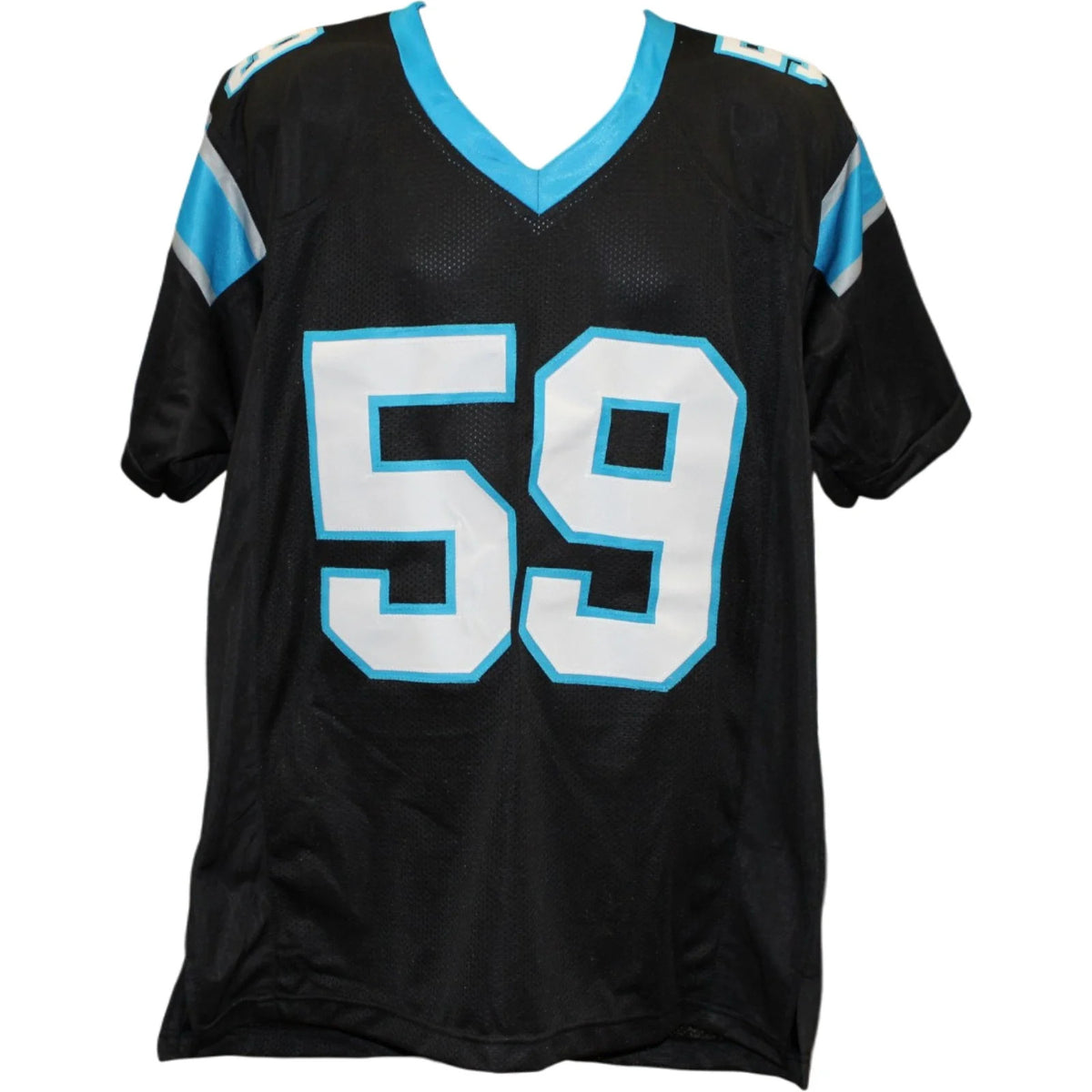 Luke Kuechly Autographed Black Jersey with HOF Inscription