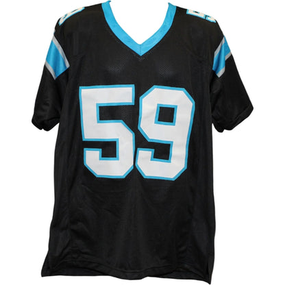 Luke Kuechly Autographed Black Jersey with HOF Inscription