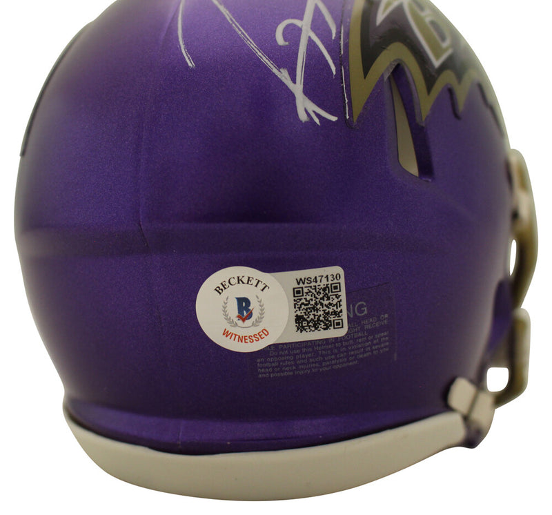 Ray Lewis Baltimore Ravens Autographed Flash Mini Helmet