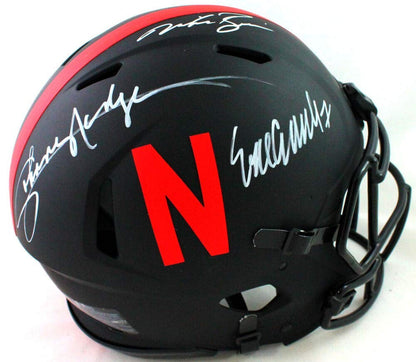 Crouch, Rozier & Rodgers Signed Nebraska Eclipse Authentic Helmet