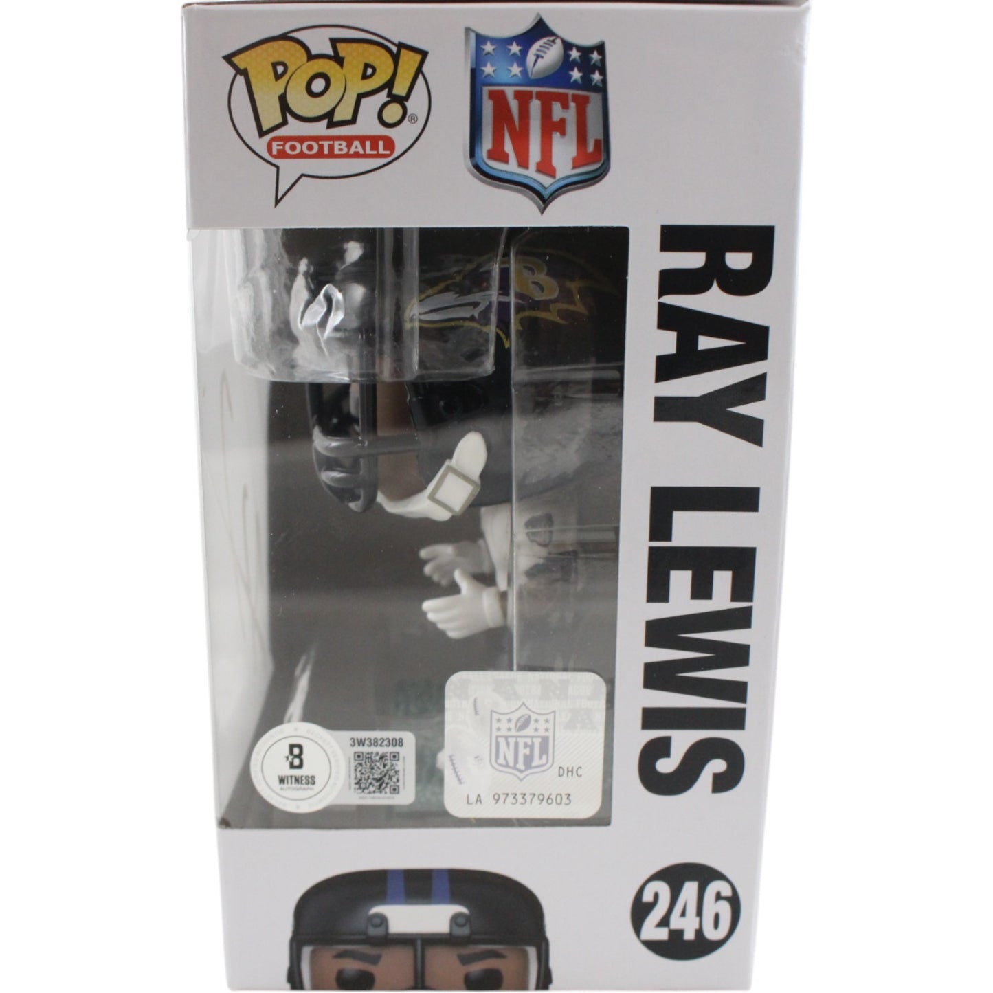 Ray Lewis Signed Baltimore Ravens Funko Pop! #246 Beckett Witnessed