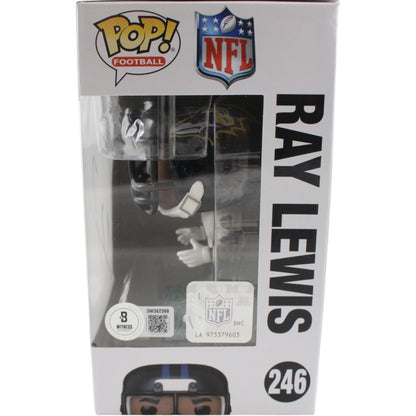 Ray Lewis Signed Baltimore Ravens Funko Pop! #246 Beckett Witnessed