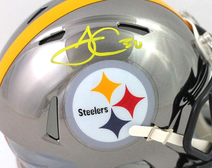James Conner Signed Pittsburgh Steelers Chrome Mini Helmet