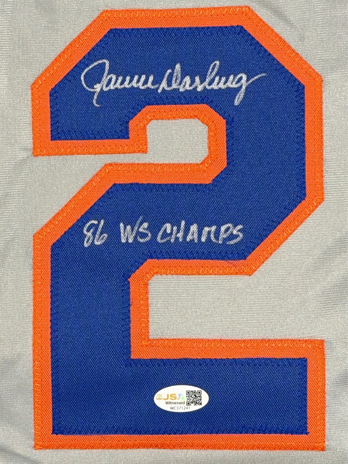 Ron Darling Signed New York Mets Custom Jersey 86 WS Champs JSA COA