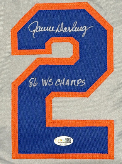 Ron Darling Signed New York Mets Custom Jersey 86 WS Champs JSA COA