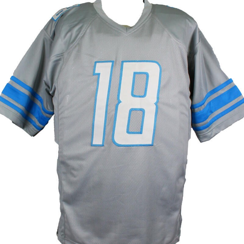 Jameson Williams Autographed Detroit Lions Grey Custom Jersey