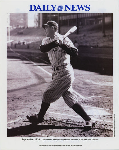 Bill Gallo Signed Tony Lazzeri 8x10 Daily News Litho Print JSA
