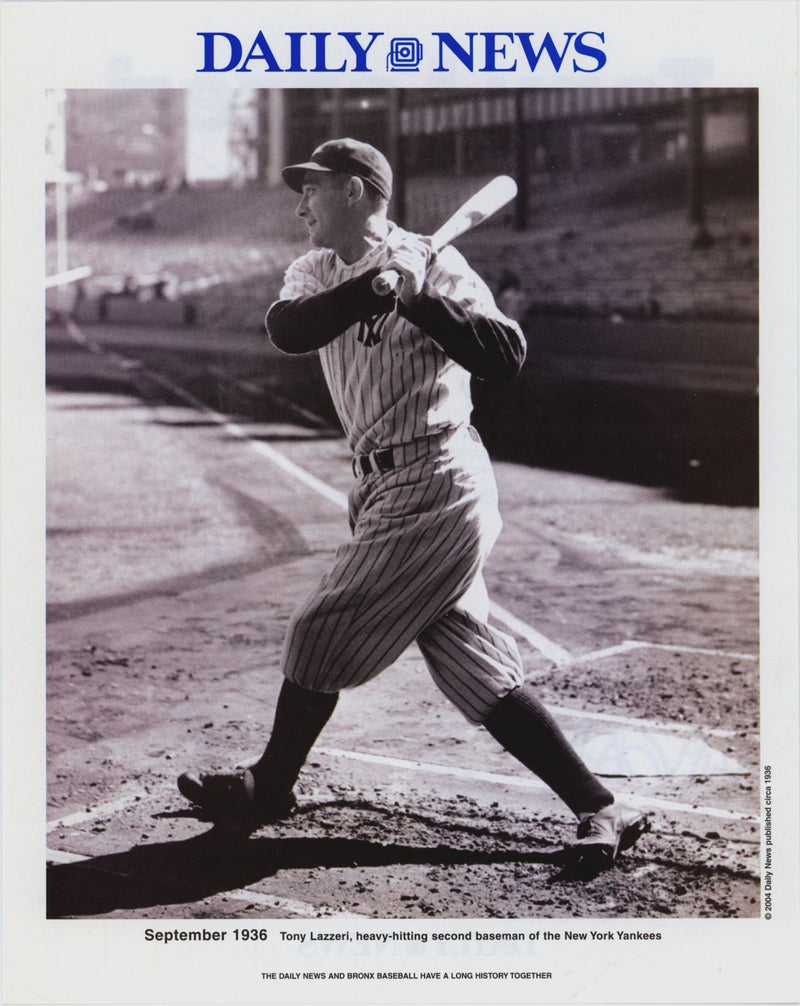 Bill Gallo Signed Tony Lazzeri 8x10 Daily News Litho Print JSA