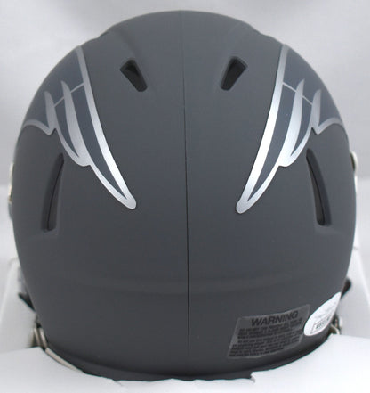 Wes Welker Signed New England Patriots Slate Speed Mini Helmet
