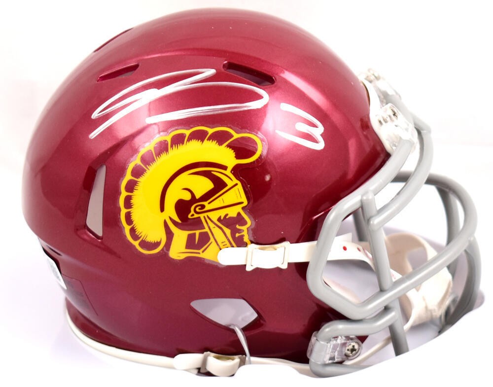 Jordan Addison Signed USC Trojans Speed Mini Helmet
