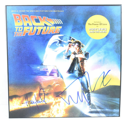 Huey Lewis & Michael J. Fox Signed Back to the Future Blue Vinyl