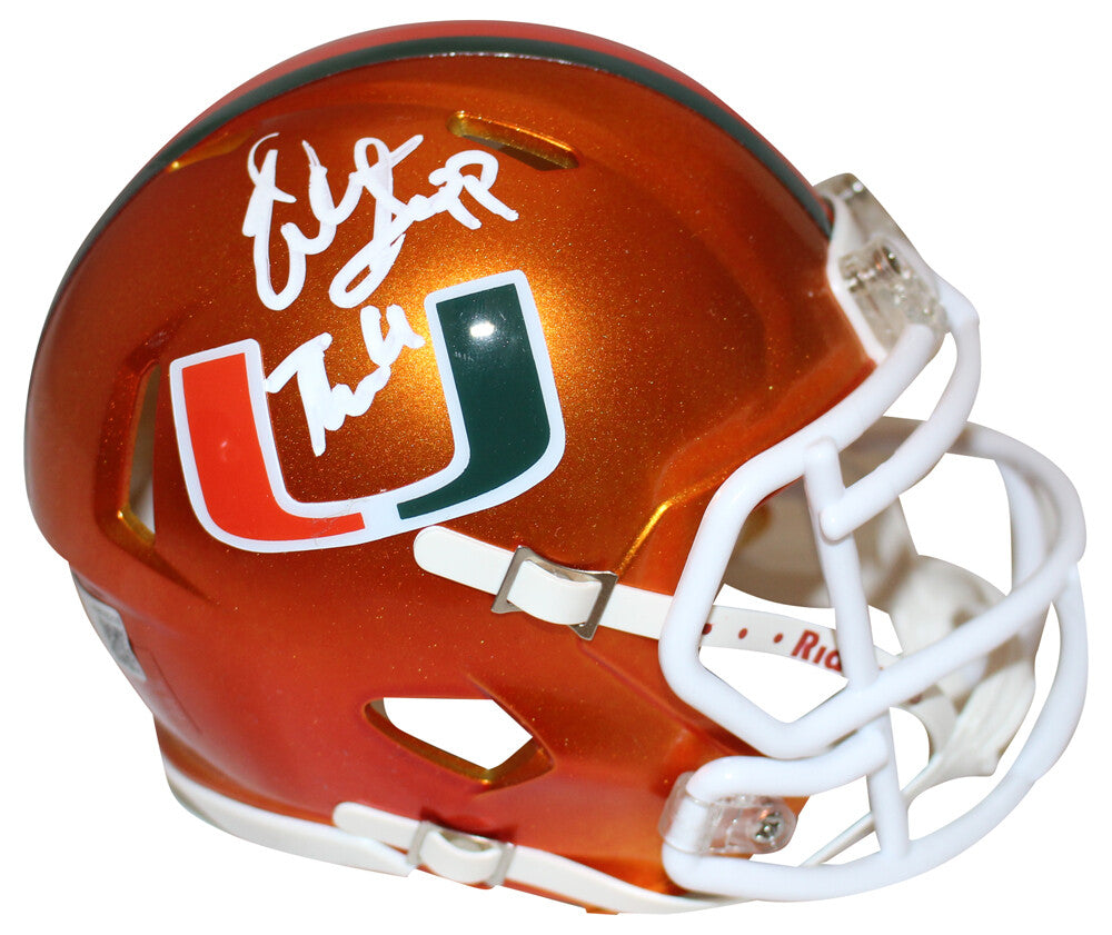 Warren Sapp Miami Hurricanes Autographed Flash Mini Helmet