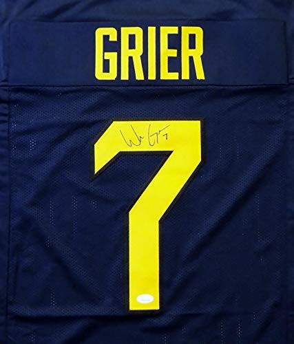 Will Grier Autographed Blue Custom College Style Jersey