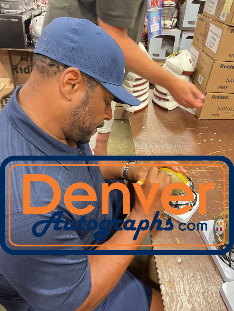 Jerome Bettis Signed Pittsburgh Steelers Camo Mini Helmet
