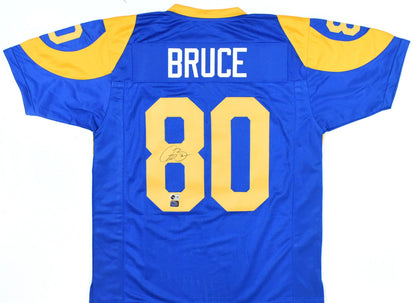 Isaac Bruce Signed St. Louis Rams Custom Blue Jersey