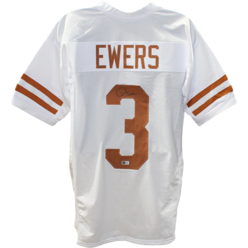 Quinn Ewers Autographed College Style Jersey - White