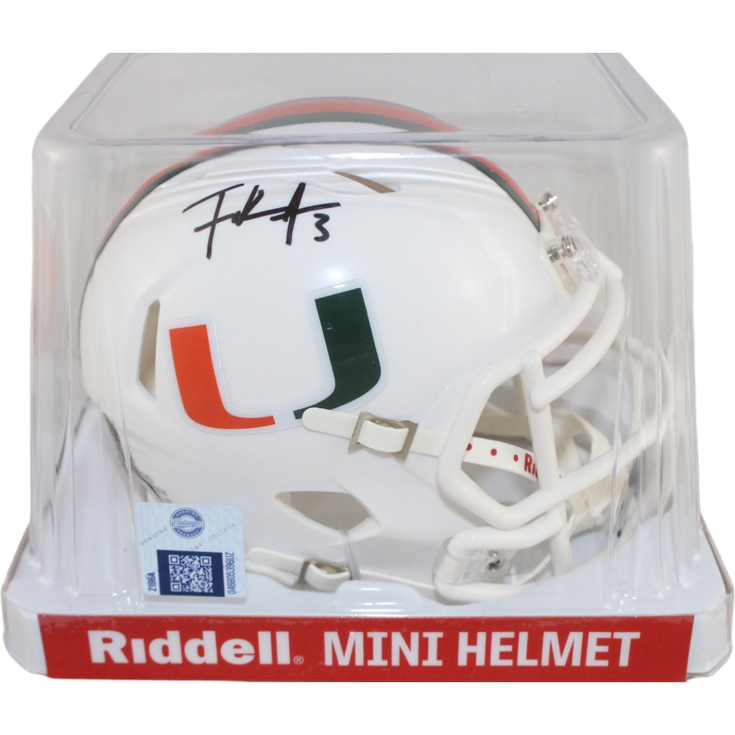 Frank Gore Autographed Miami Hurricanes Mini Helmet (Beckett COA)