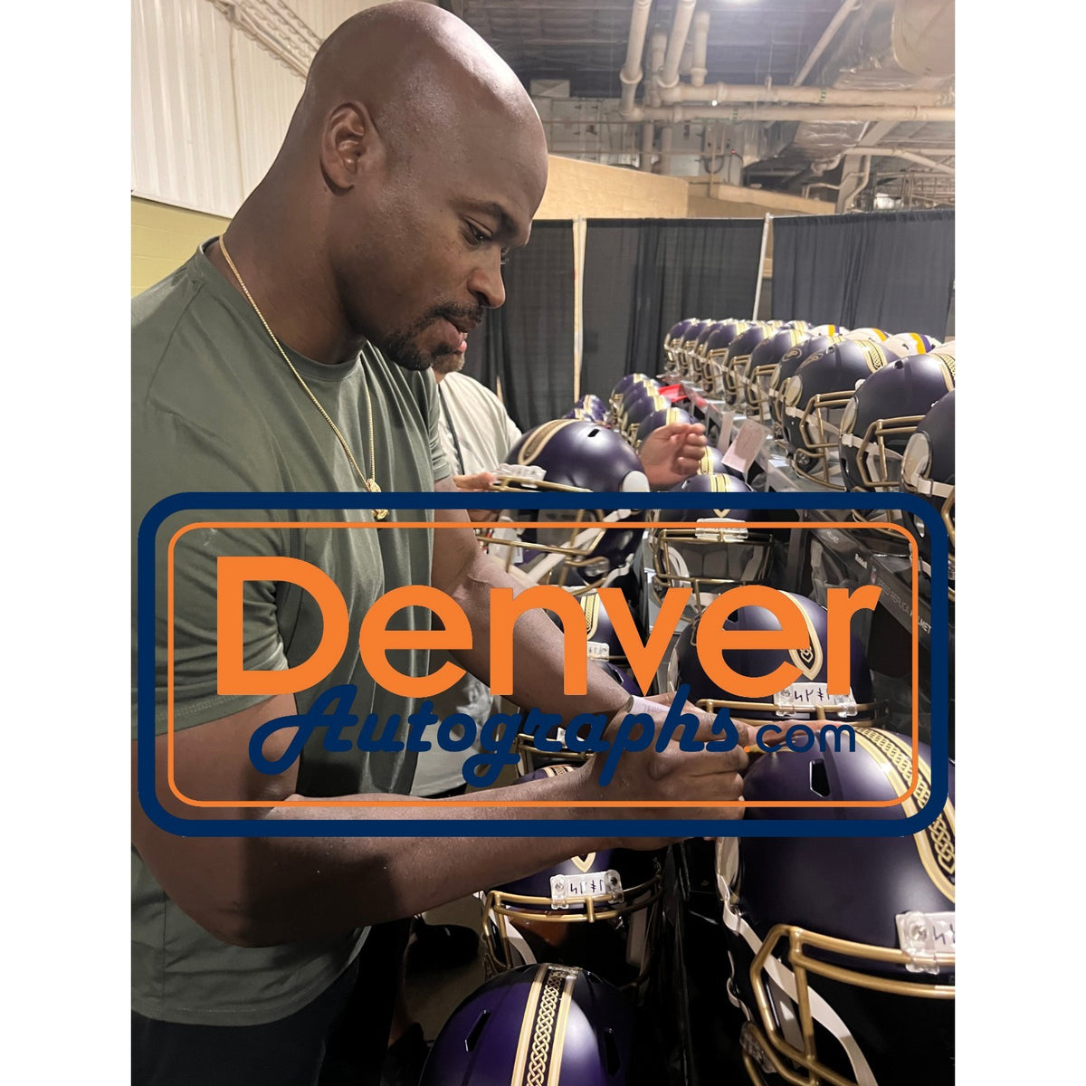 Adrian Peterson Signed Minnesota Vikings Rivalries Proline Helmet