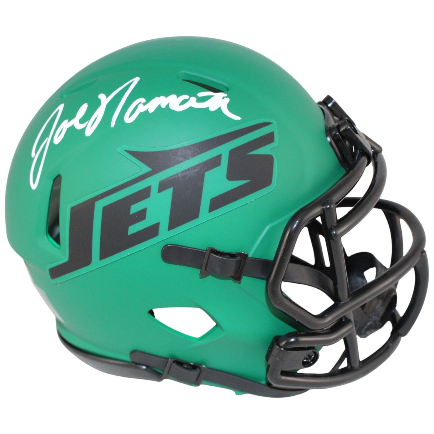 Joe Namath Signed New York Jets Rave Alternate Mini Helmet (Beckett COA)