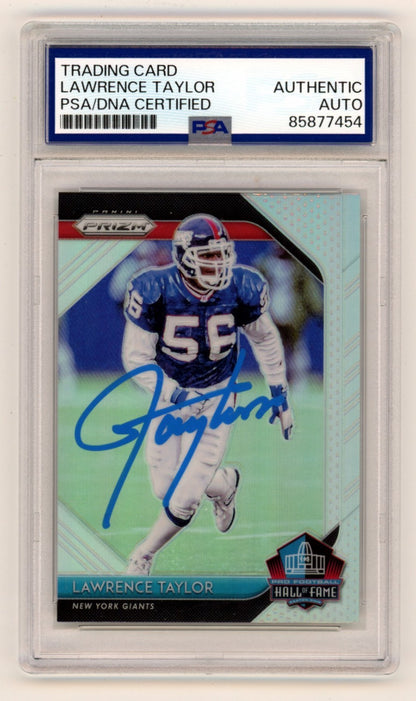 Lawrence Taylor Signed 2018 Panini Hall of Fame Silver Prizm Card