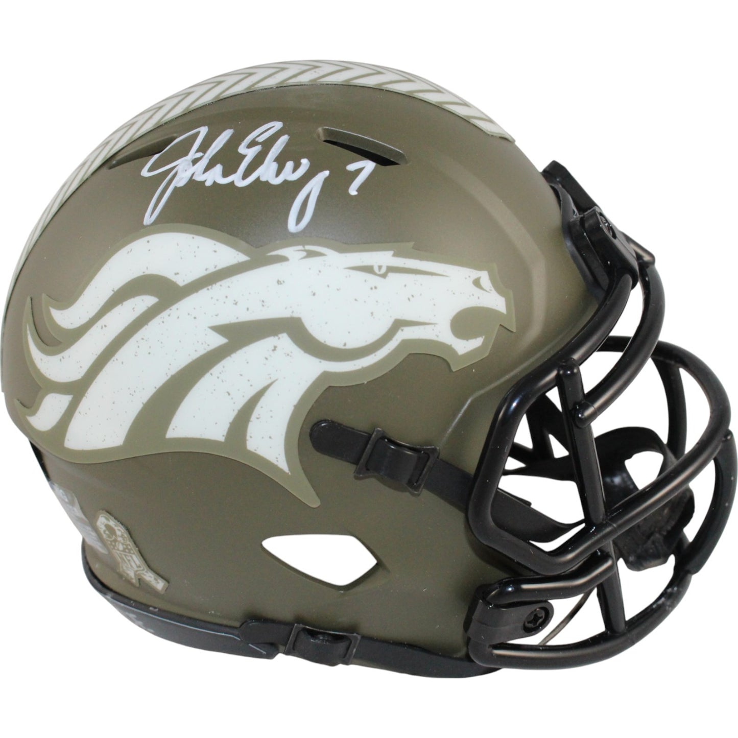 John Elway Signed Denver Broncos 2022 Salute to Service Mini Helmet