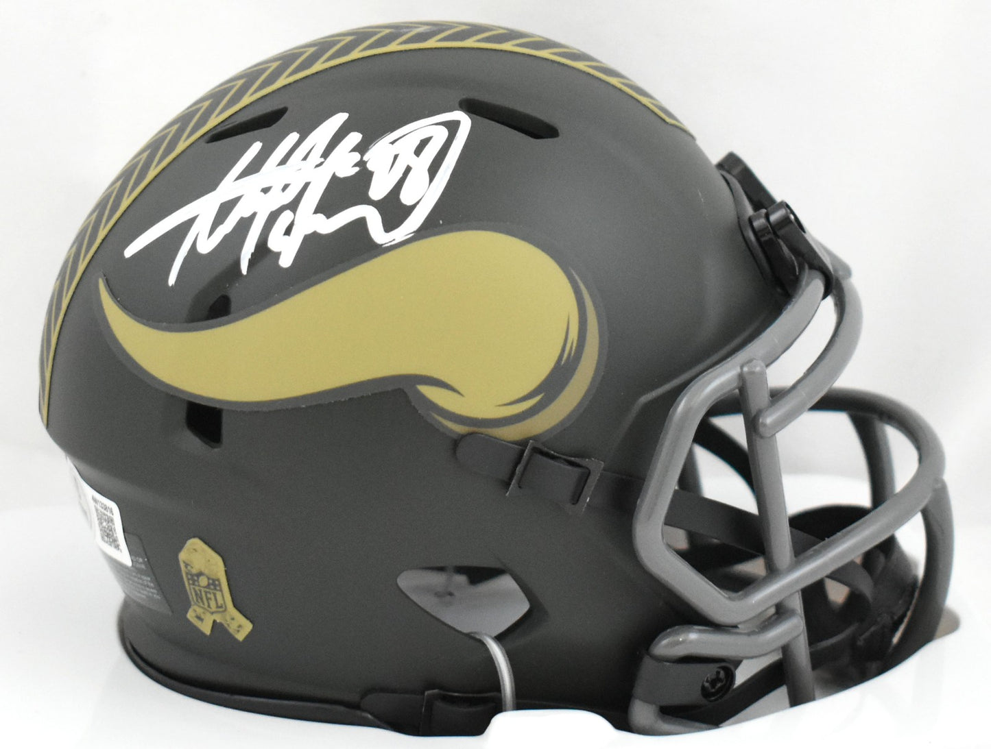 Adrian Peterson Signed Minnesota Vikings 2025 Salute to Service Mini Helmet